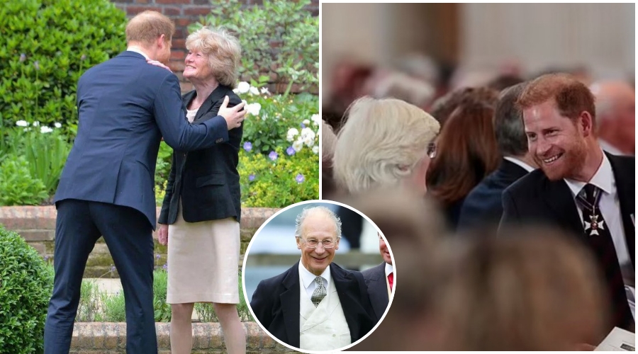 Prince Harry at Lord Robert Fellowes burial