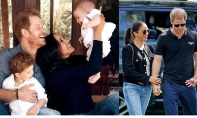 Prince Harry and Meghan Markle with their kids