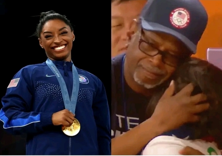 Simone Biles and his father