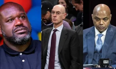 Shaquille O'Neal, Charles Barkley and Adam Silver